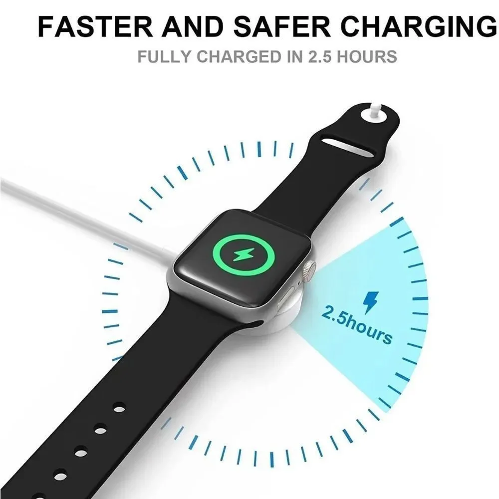 Fast Wireless Magnetic Wireless Apple Watch Charger Series 7 6 SE 5 4 3 2 3.3 ft